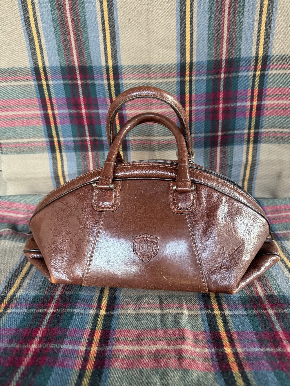 Leather La Benci Top-Handle Classic Womens Handbag